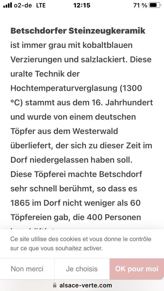 Kamin Betschdorf Keramik Steinzeug Kaminaufsatz DekoAntik Sammler in Bühl