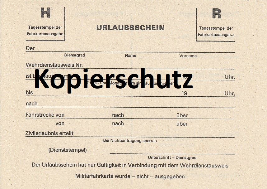 Originaler Urlaubschein NVA DDR Grenztruppe in Birx