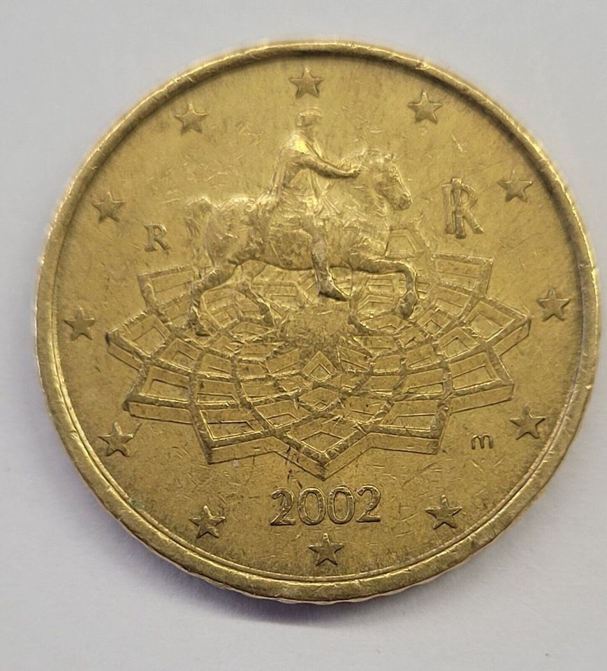 Sammlermünze: 50 Euro Cent Münze 2002 aus Italien in Werlte 