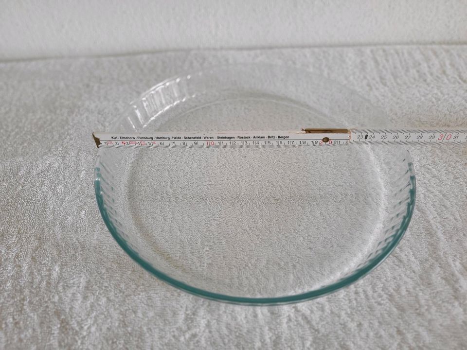 Glas Pyrex, Auflaufform, Tortenbodenform, rund in Schwentinental