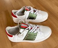 Meline Sneaker 39 Nieten metallic grün weiss rot Méliné Hessen - Wiesbaden Vorschau