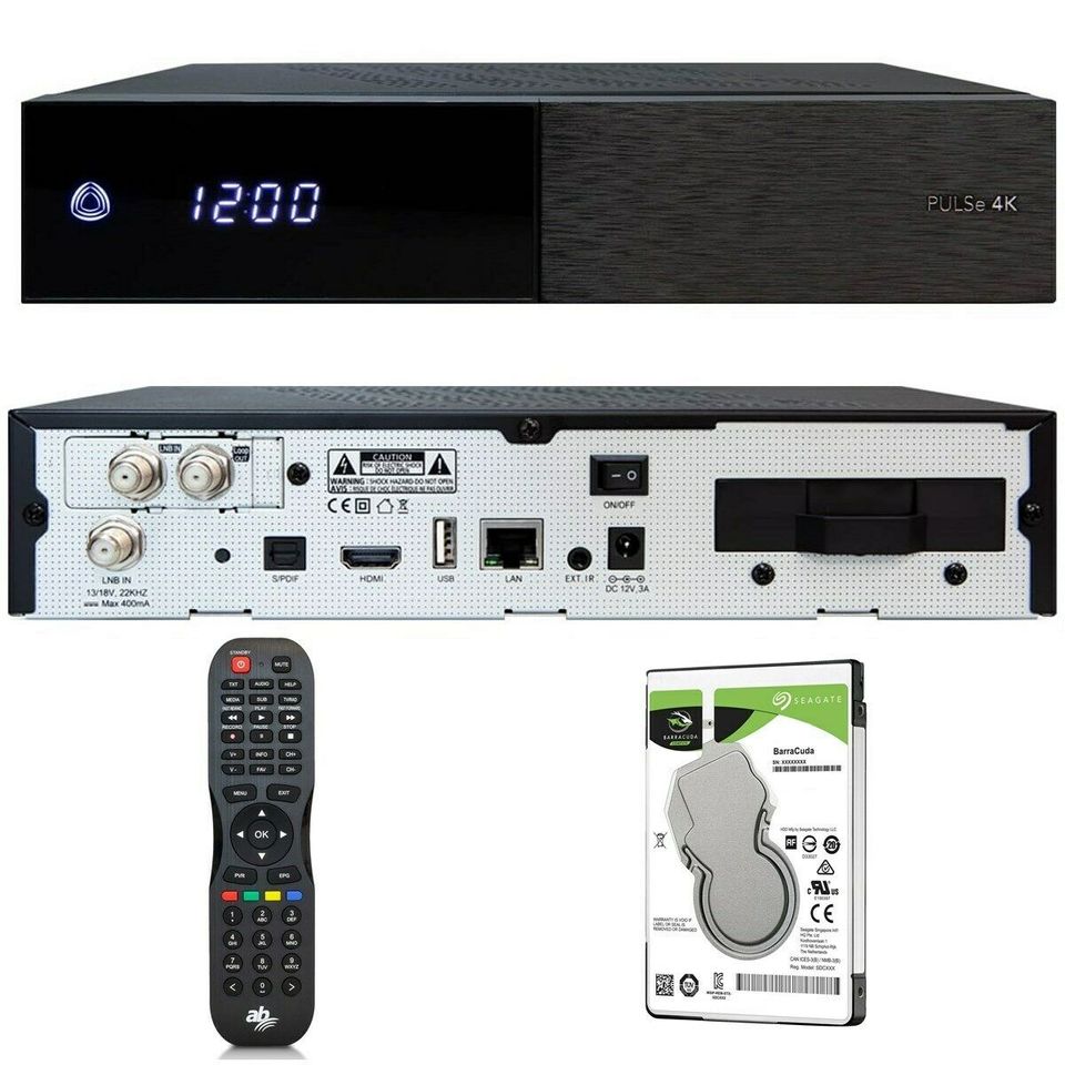 AB PULSe 4K UHD 2xDVB-S2X Sat Receiver + 1TB HDD in Werlte 