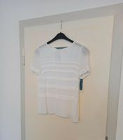 promod Kurzarm-Bluse 36 S Weiß Streifen T-Shirt Schleife elegant Nordrhein-Westfalen - Hilden Vorschau