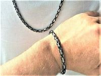 Edelstahl! Set Königskette mit Armband in Silber/Schwarz Nordrhein-Westfalen - Tönisvorst Vorschau
