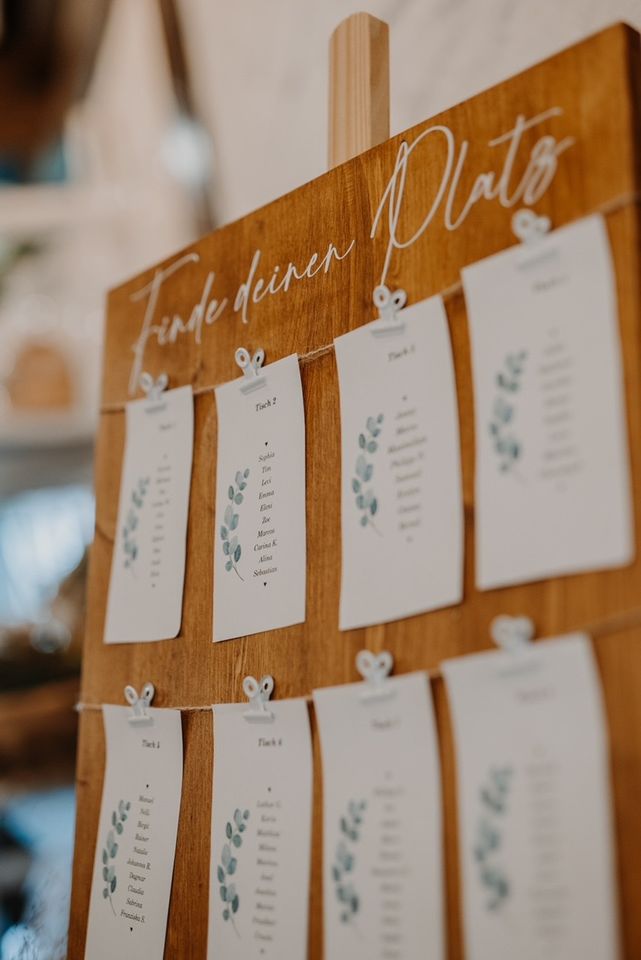 LEIHEN|Holzschild|Willkommen|Sitzplan| Hochzeit|Tischnummer in Kappelrodeck