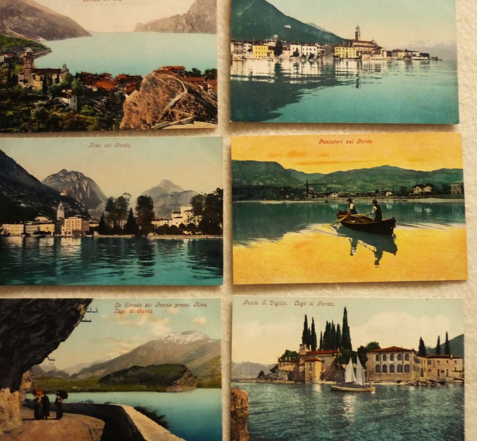 9 italienische Ansichtskarten vom Gardasee von ca 1900 in Baden-Baden