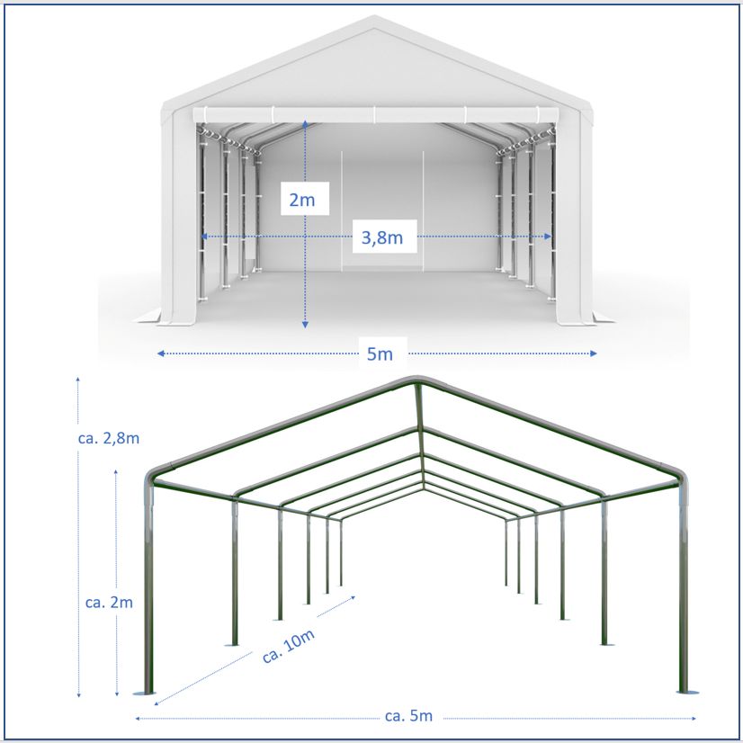 XXL Partyzelt 3x6m Festzelt 5x10m Pavillon Gartenzelt mit Fenstern Bierzelt 4x6m 4x8m 5x8m in Berlin