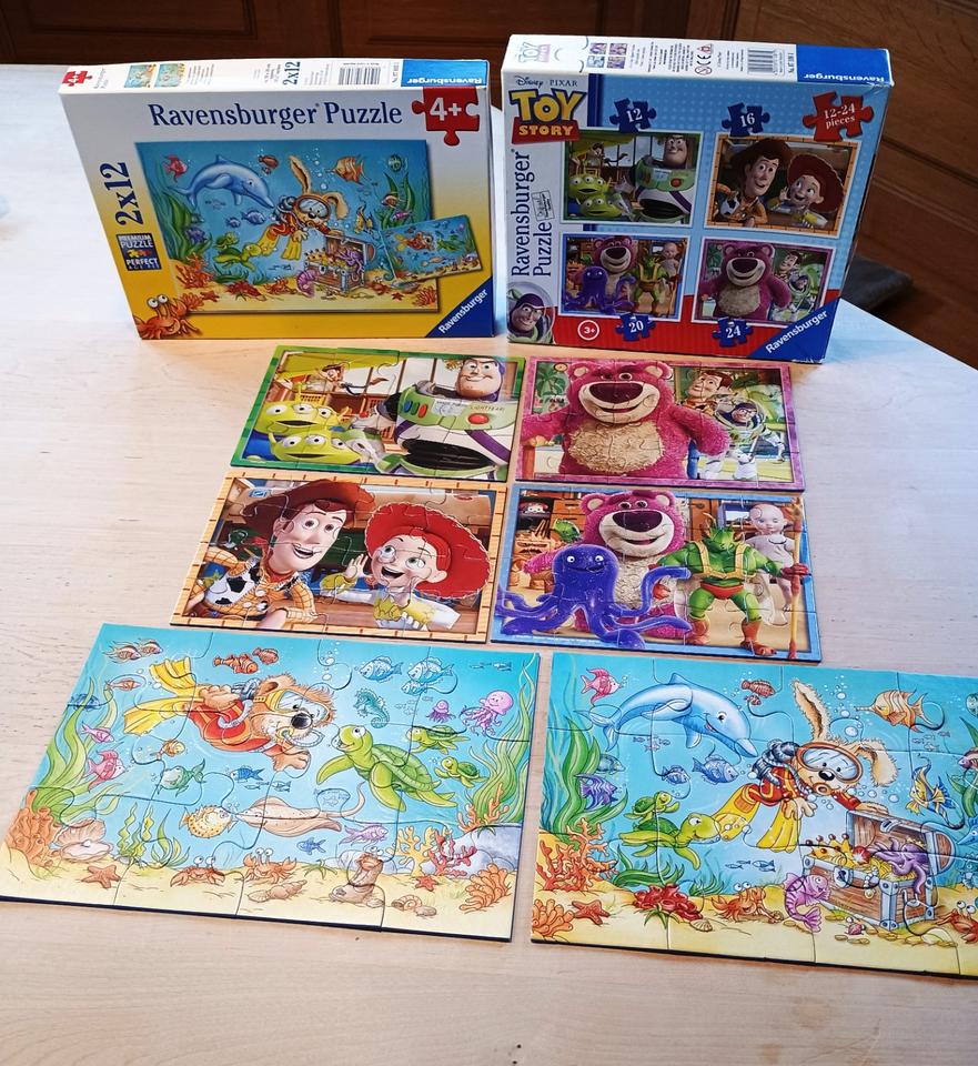 6 Puzzle Ravensburger Toy Story + Tauchabenteuer 12-24 Teile in Kolbermoor