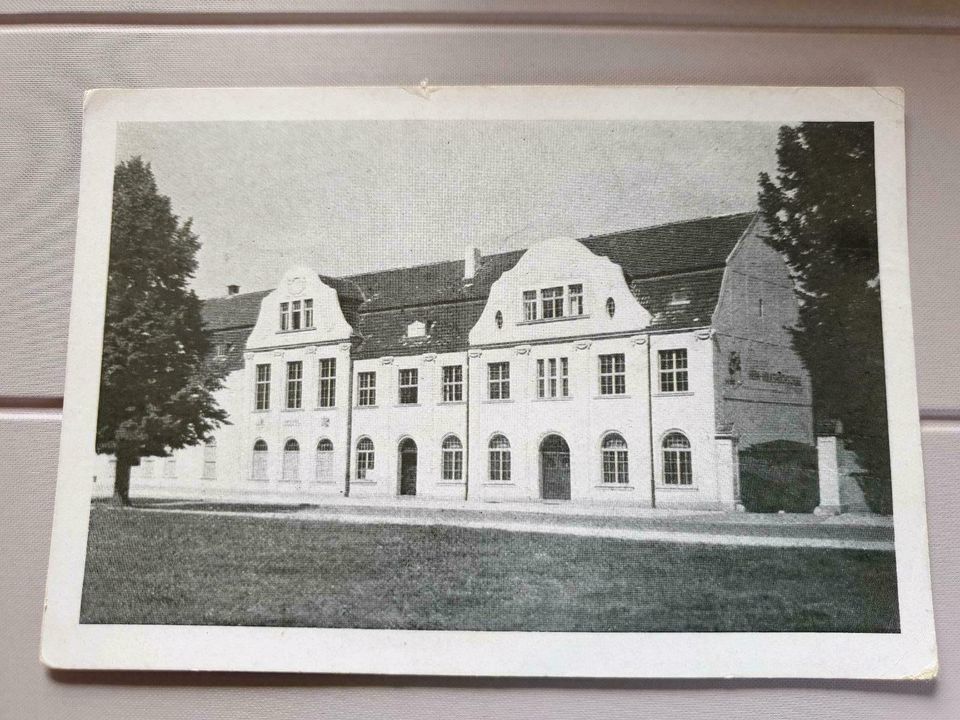 Alte Postkarte von Köthen, Erste Heim-Volkshochschule in Osternienburger Land