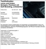 VW Golf 7 Veloursfußmatten vorne und hinten *Borgmann* Nordrhein-Westfalen - Krefeld Vorschau