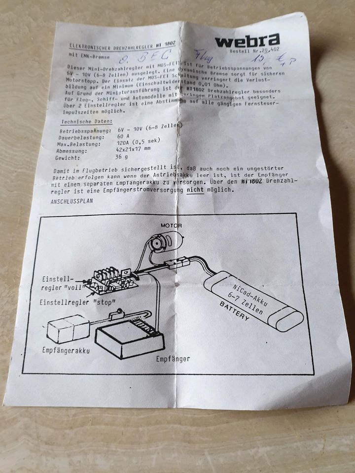 RC Modellbau Flugregler von Webra in Kerpen