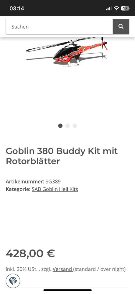 SAB GOBLIN 420 (380) BUDDY Set + Motor Servo Heli RC Modellbau in Hamburg