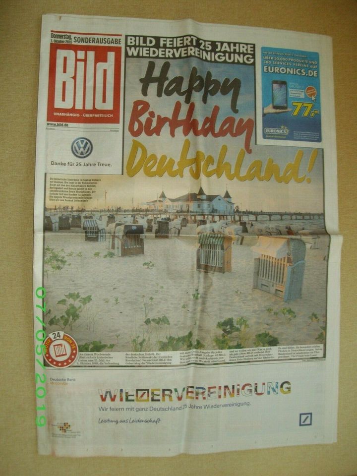 Happy Birthday Deutschland historische Bild-Zeitung in Leipzig