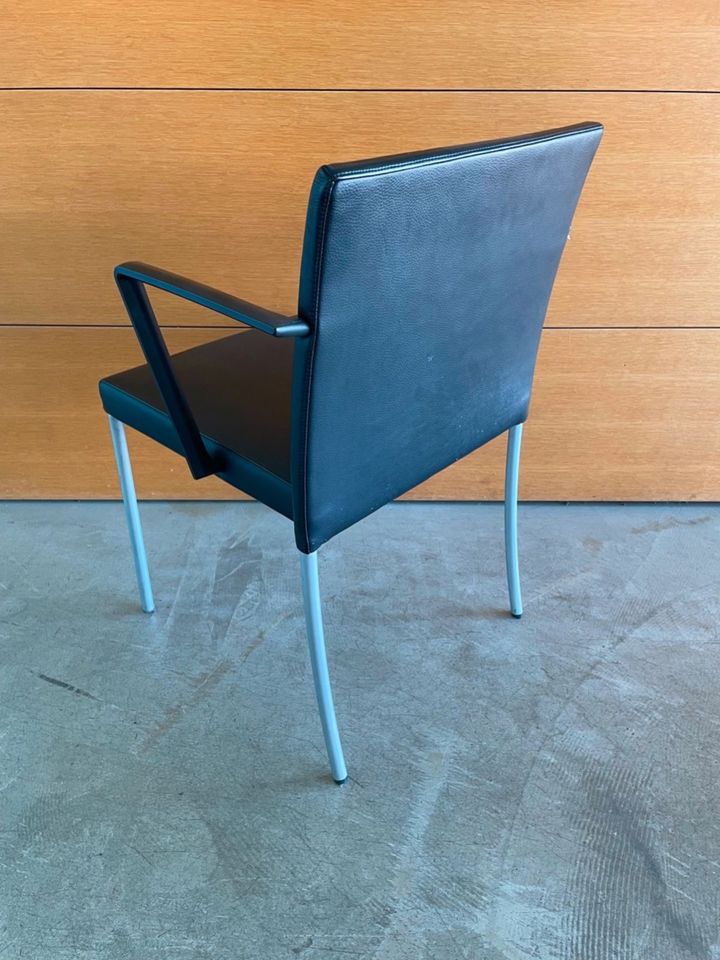 Walter Knoll Jason Lite 1910 Stuhl Leder schwarz   mit Armlehnen in Bopfingen