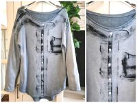 Shabby Vintage Used Look 42 44 Shirt Tunika Pullover blau grau Niedersachsen - Wunstorf Vorschau