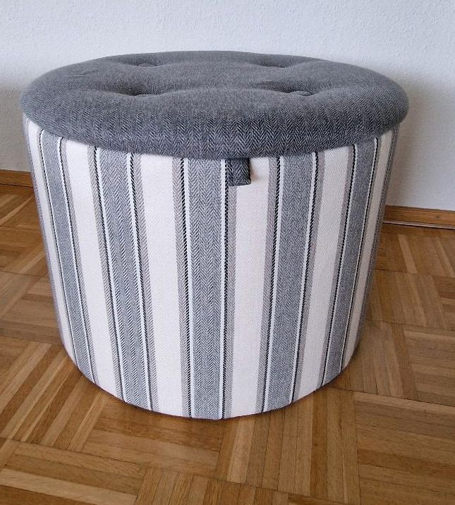 Hocker Sitzhocker mit  Stauraum weiß grau 60×42 in Bad Karlshafen