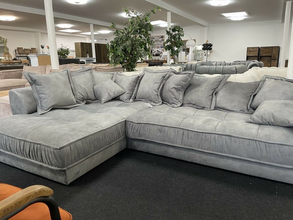 Couch sofa big sofa velour grau in Nordrhein-Westfalen - Bad Oeynhausen |  eBay Kleinanzeigen ist jetzt Kleinanzeigen