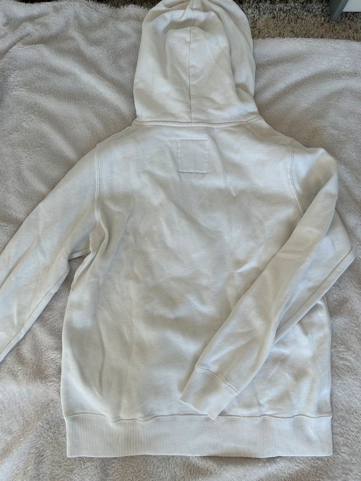 weißer Hoodie/ schöner Kapuzenpullover von HOLLISTER Gr. S-M in Neuenkirchen