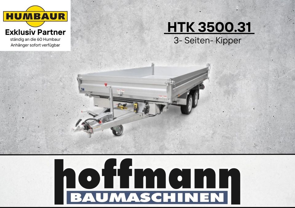 Humbaur HTK 3500.31 mit E-Pumpe, Alubohlen & Stahlgitteraufsatz in Bernau