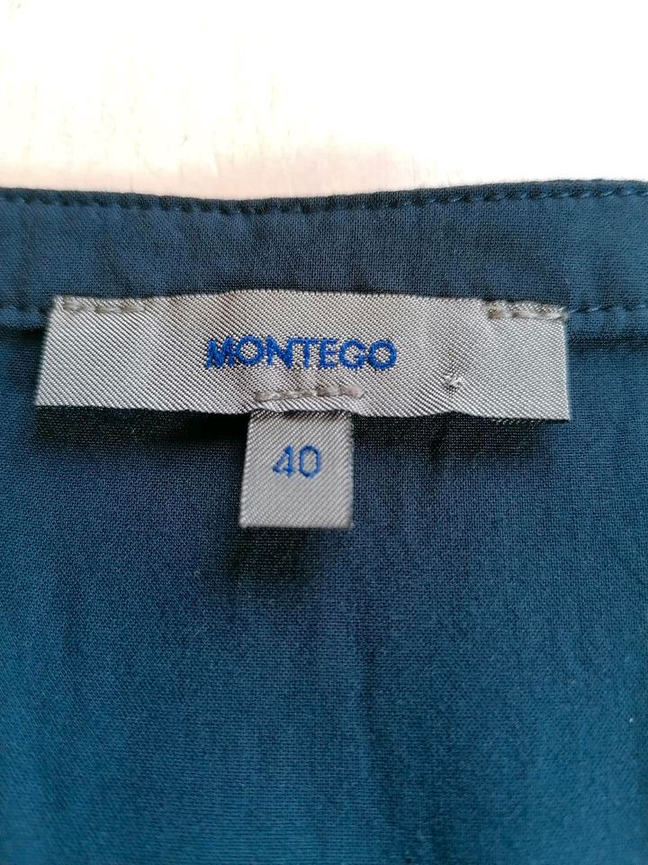 Bluse Kurzarm blau von Montego Gr. 40 in Wahlstorf