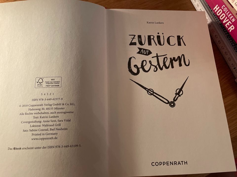 Jugendbuch Zurück auf Gestern Coopenrath Katrin Lankers in Dresden