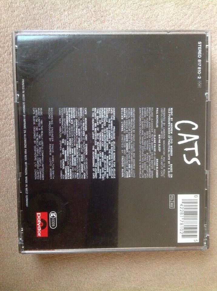 2 CD - CATS Musical 1981 Andrew Lloyd Webber in Mainz