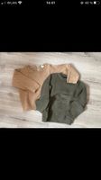 2 süße Baumwolle Pullover Khaki und braun H&M und C&A Gr 92 Bayern - Augsburg Vorschau