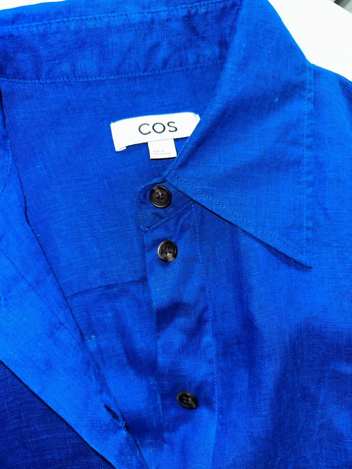 COS Damen Oversized Leinen Hemd Bluse Blau Gr. 36 in Berlin