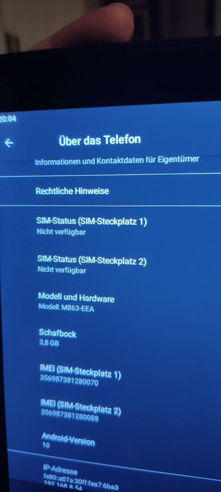 Toscido Tablet 10 Zoll 4G LTE M863 Android 10.0 in Vöhl