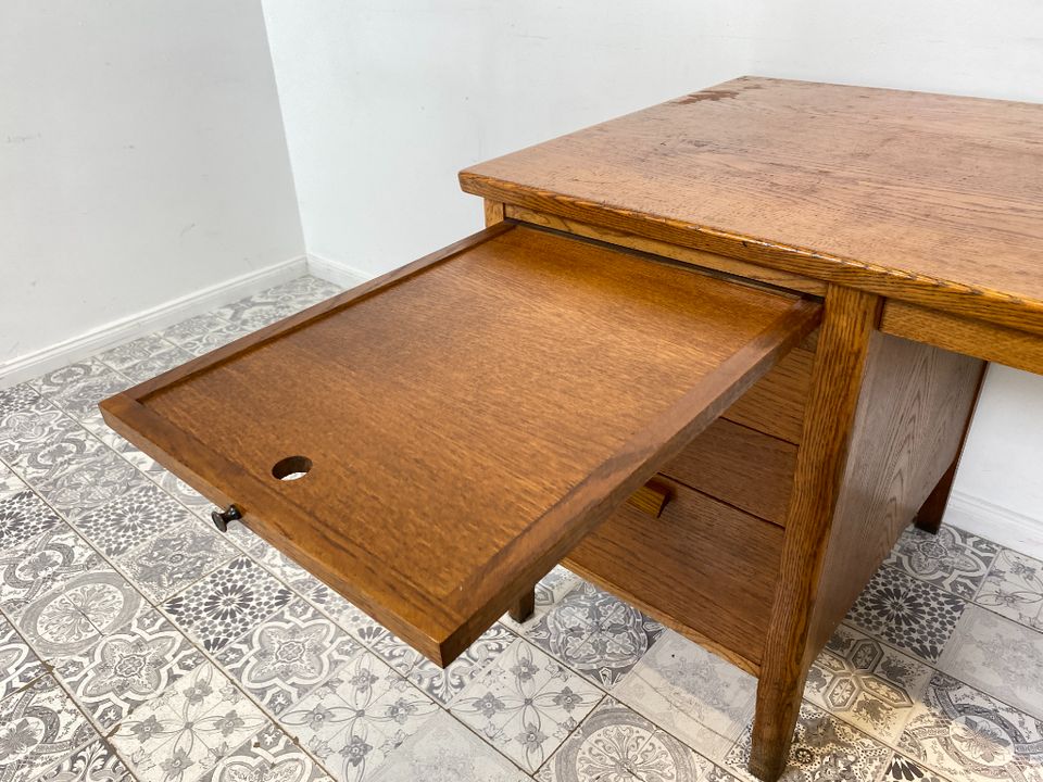 WMK Sehr schöner und sehr praktischer kleiner skandinavischer Schreibtisch aus vollem Holz mit 2 ausziehbaren Erweiterungsplatten # Arbeitstisch Desk Sekretär Kinderschreibtisch Mid-Century Vintage in Berlin