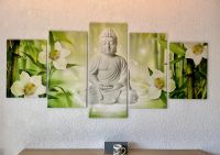 Sehr großes Wandbild 5-teilig Buddha Zen Orchideen Bambus grün Nordrhein-Westfalen - Grevenbroich Vorschau