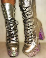 Psychedelic High Plateau Stiefel UK Silber Leder 37 5 Loveparade Berlin - Schöneberg Vorschau