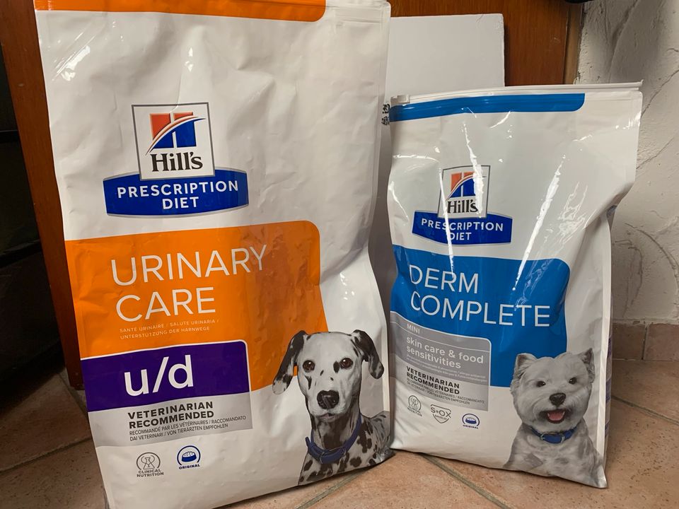 Hills Hunde Trockenfutter 9,5 kg Urinary Care U/D + Derm Complete in Essen
