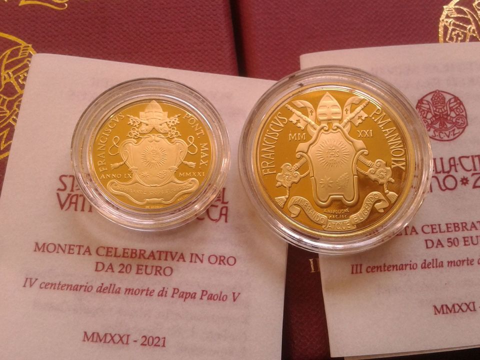 20+50 euro 2021 PP Vatikan Gold 21g Gold Papst Franziskus in München