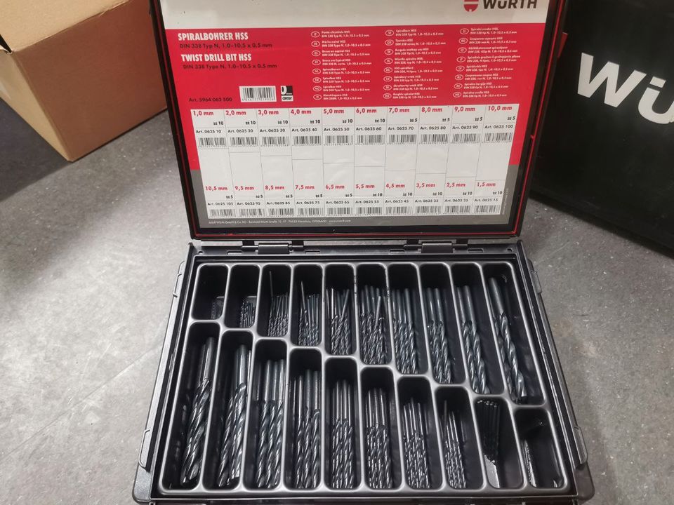 Würth Spiral- / Metallbohrer HSS Sortiment 1 bis 10,5 mm 155-tlg. in Wilburgstetten