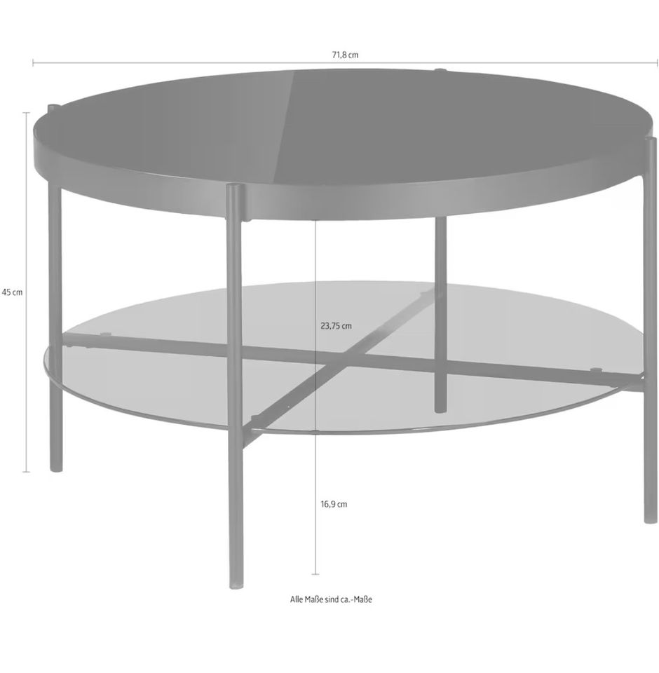 Glastisch rund schwarz 70cm (INOSIGN Couchtisch »Glenda«) in Lehrte