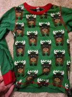 Shirt langarm Pulli Rentier Weihnachten grün Gr. 98 104 Nordrhein-Westfalen - Mönchengladbach Vorschau