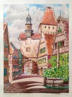 Gemälde Markusturm / Rothenburg o.d.T. / Kunst / Sammler / Antiq. Rheinland-Pfalz - Rheinböllen Vorschau