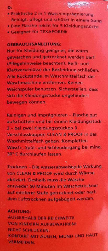 APPAREL * CLEAN & PROOF * 2 IN 1 WASCHIMPRÄGNIERUNG * JACK WOLFSK in Kempten