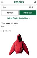 Yeezy GAP Hoodie Medium M Red rot Berlin - Neukölln Vorschau