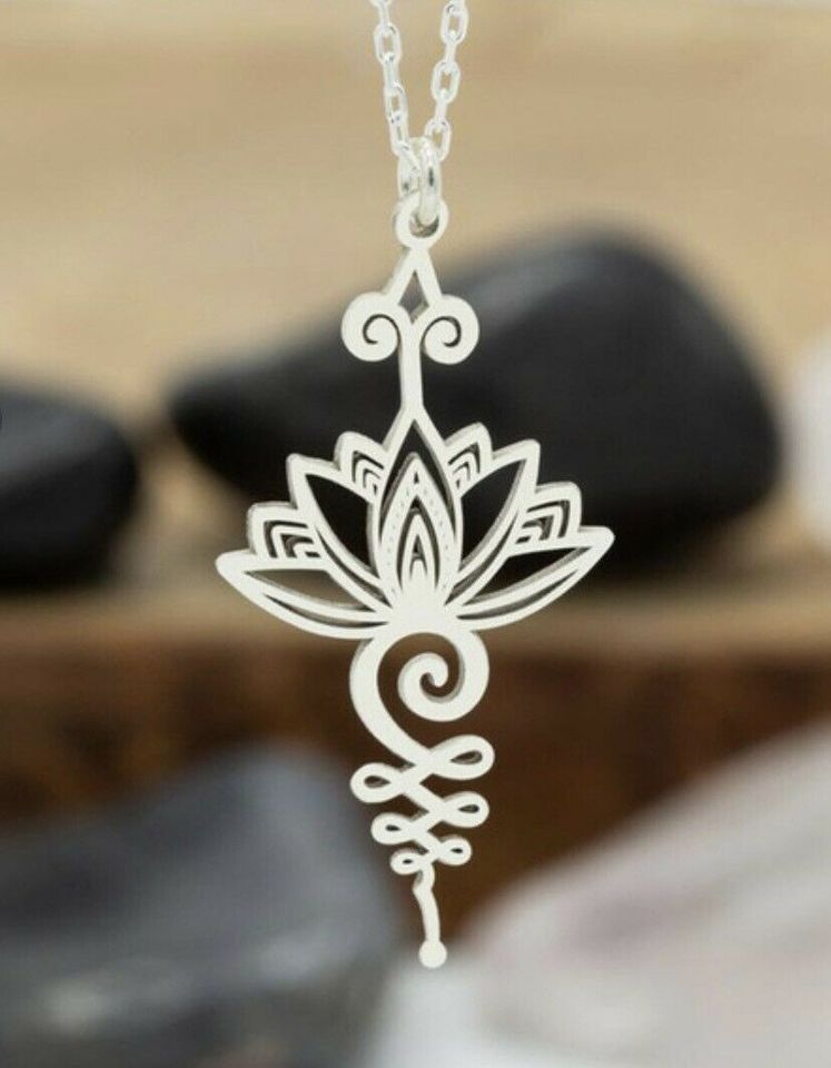 Lotusblume Halskette Yoga Buddha Kette - Neu Gold oder Silber in Bordesholm