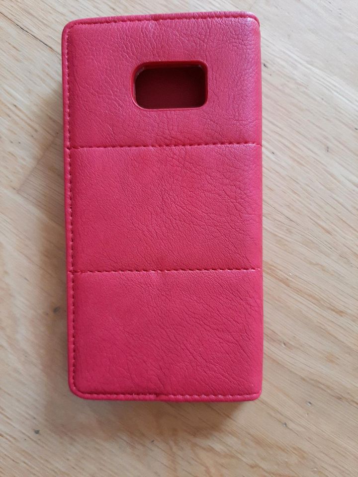 Samsung S7 Flipcase Hülle pink Purpur rot neu in Wallhausen