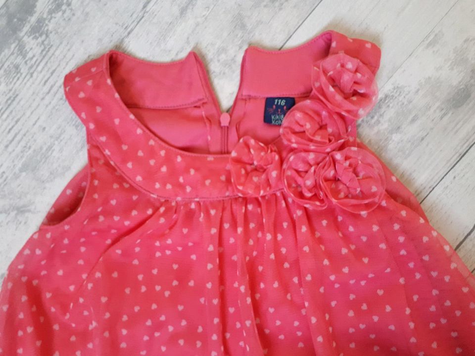 Tüllkleid Gr.116 * pink mit Herzchen in Bad Bramstedt