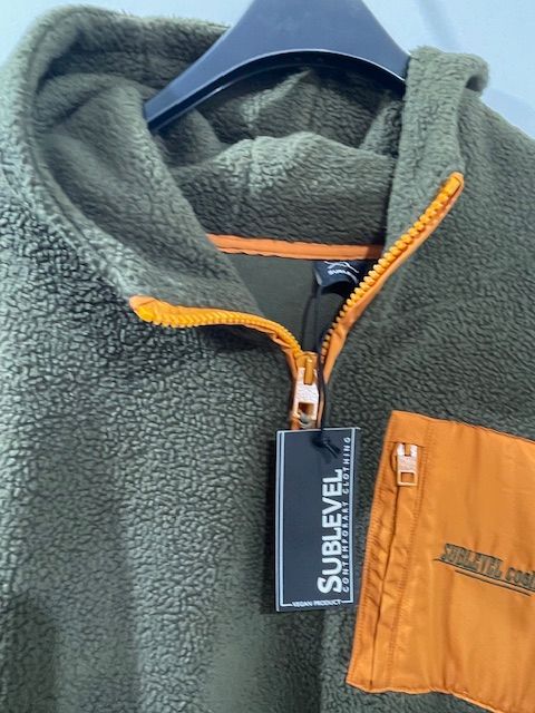 Sublevel Fleecepullover dkl. grün mit orange so cool Neu mit Eti in Geldern