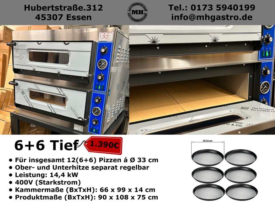 GGF Pizzaofen 4+4 6+6 Breit Tief Schamott Doppel Gastro in Essen