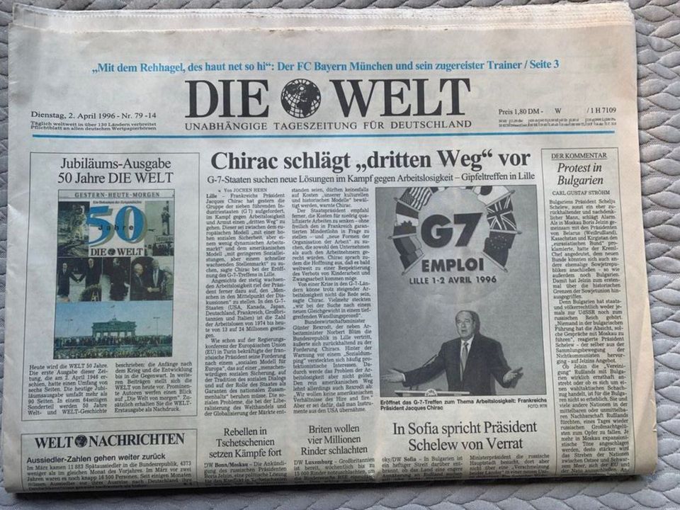 Jubiläum "50 Jahre Die Welt" 02.04.1996 Dokumentation Erstausgabe in Krefeld