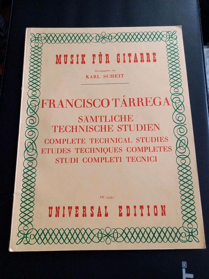 Francisco Tarrega Sämtl. technische Studien Notenbuch Gitarre in Wonsees