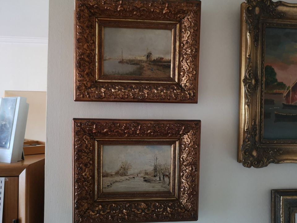 2 Gemälde Öl auf Eiche von Carl Weddige in Neuss