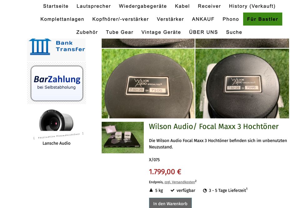 Wilson Audio/ Focal Maxx 3 Hochtöner☘️ HIFI ANKAUF ☘️ in Friedberg (Hessen)