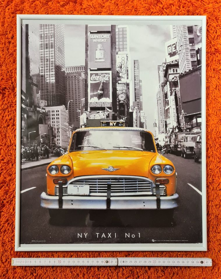 Yellow Gelbes Taxi Wand Bild Poster gerahmt ca. 50x 40cm Wandbild in Grafing bei München